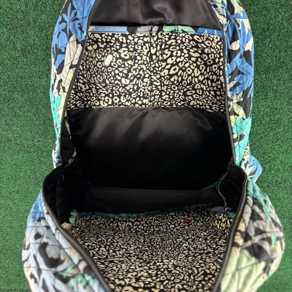 Vera Bradley Floral Backpack Paisley 13” Blue Green